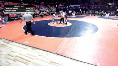 1A 113 lbs Champ. Round 1 - Vincent Baker, Mt. Zion vs Dylan Eimer, Stanford (Olympia)