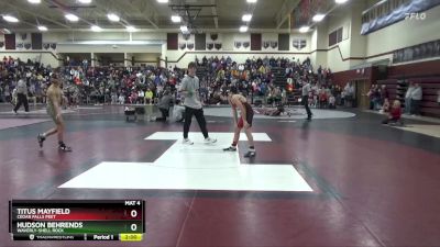 94-102 lbs 1st Place Match - Hudson Behrends, Waverly-Shell Rock vs Titus Mayfield, Cedar Falls Peet