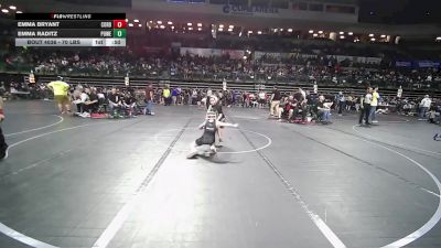 70 lbs Quarterfinal - Emma Bryant, Cordoba Trained vs Emma Raditz, Power Half Wrestling Academy