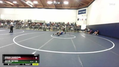 133 lbs Quarterfinal - Jacob Meyers, Utah Valley vs Josiah Sandoval, Cal State Bakersfield