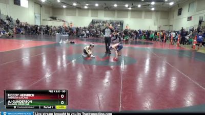 50 lbs Quarterfinal - McCoy Heinrich, American Outlaws vs Aj Gunderson, Baldwin-Woodville