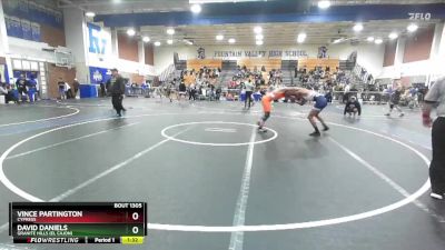 144 lbs Quarterfinal - Vince Partington, Cypress vs David Daniels, Granite Hills (El Cajon)