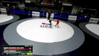 117 lbs Quarterfinal - Gavin Skadron-Willmon, LAWC vs Mateo Orozco, Manteca Cobras Wrestling Club