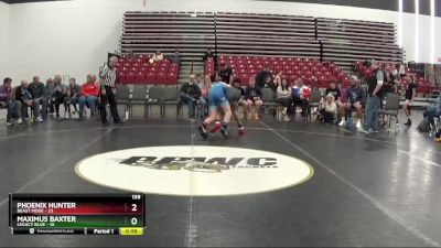 139 lbs Placement Matches (8 Team) - Maximus Baxter, Legacy Blue vs Phoenix Hunter, Beast Mode