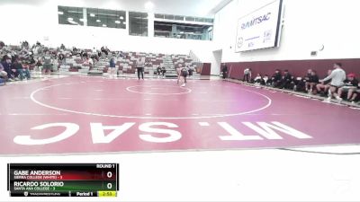 141 lbs Round 1 (3 Team) - Ricardo Solorio, Santa Ana College vs Gabe Anderson, Sierra College (White)