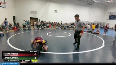 107-110 lbs Round 2 - Ethan Kasper, Laramie Middle School vs Joshua Raney, Big Horn Middle School