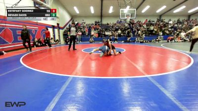 96 lbs Consi Of 8 #2 - Estefany Godinez, Tulsa Union Girls vs Nevaeh Davis, Owasso Girls HS