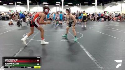 100 lbs Round 1 (8 Team) - Jordan Kadir, Scorpions vs Dustin Peno, FL Scorpions