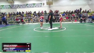 131 lbs Champ. Round 1 - Ashlee Gutierrez, Sacramento City College vs Jimena Mendez, Santa Rosa College