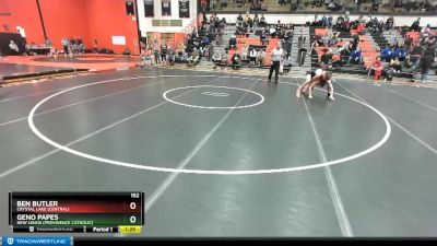 152 lbs Cons. Round 5 - Ben Butler, Crystal Lake (CENTRAL) vs Geno Papes, New Lenox (PROVIDENCE CATHOLIC)