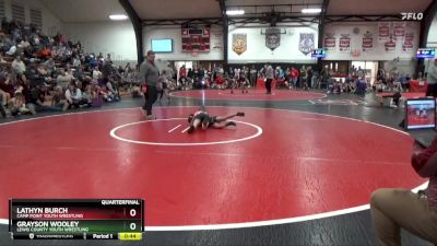 Quarterfinal - Lathyn Burch, Camp Point Youth Wrestling vs Grayson Wooley, Lewis County Youth Wrestling