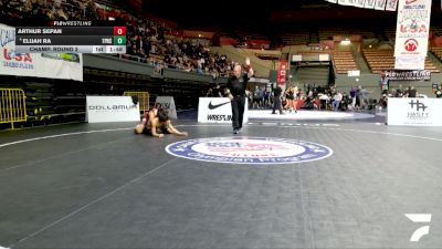 Junior Boys - 144 lbs Champ. Round 2 - Arthur Sepan vs Elijah Ra, Torrey Pines High School Wrestling