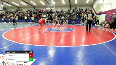 110 lbs Semifinal - Lily Lane, Bixby HS Girls vs Alina Peralta, Broken Arrow Girls