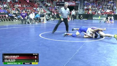 1A-113 lbs Cons. Round 3 - Kalab Kuhl, Logan-Magnolia vs Linca Scarlett, Northwood-Kensett