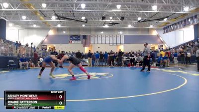 152 lbs Quarterfinal - Ashley Montufar, North Pontotoc High School vs Roarie Patterson, Vancleave High School