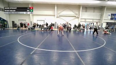 132 lbs Cons. Round 3 - Gaige Stewart, 1A - Panguitch vs Wyatt Miller, Diamondville Wrestling Club