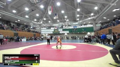 113 lbs Quarterfinal - Beckett Clear, Temecula Valley vs Finn Janetzke, Mt. Carmel