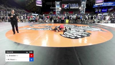 100 lbs Rnd Of 32 - Lilly Breeden, MO vs Madison Rucci, NJ