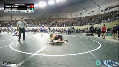 100 lbs Consi Of 8 #1 - Cannon Hughes, Verdigris Youth Wrestling vs Walker Gratz, Madill Takedown