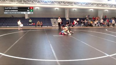 95 lbs 2nd Place Match - Lucas Lohmeier, Fusion Wrestling Club vs Clayton Dowell, Kansas Elite