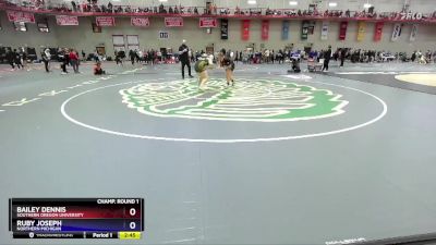 180 lbs Champ. Round 1 - Bailey Dennis, Southern Oregon University vs Ruby Joseph, Northern Michigan