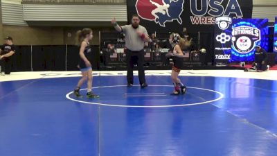 8U Girls - 62 lbs Champ. Round 2 - Finley Uhlenhake, Immortal Athletics WC vs Adeline LeCuyer, Sandwich Wrestling Club
