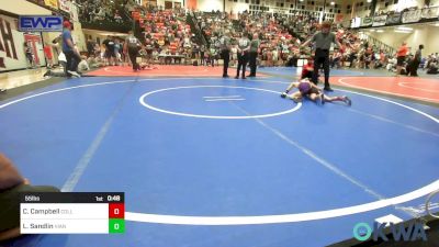 55 lbs Round Of 16 - Creek Campbell, Collinsville Cardinal Youth Wrestling vs Luke Sandlin, Vian Wrestling Club