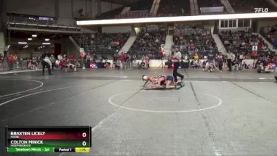 100 lbs Quarterfinal - Colton Minick, Independence vs Braxten Lickly, Maize