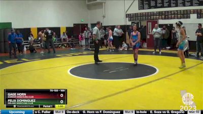 100 lbs Cons. Round 1 - Gage Horn, Durham Wrestling Club vs Felix Dominguez, Orland Wrestling Club