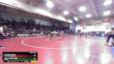 157 lbs Quarterfinal - Julian Solis, Calvary Chapel SA vs Benjamin Kirk, Royal