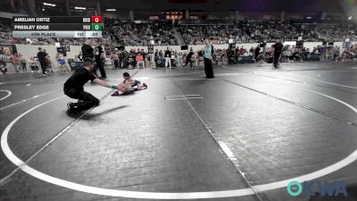 40 lbs 5th Place - Ameliah Ortiz, Bridge Creek Youth Wrestling vs Presley Edge, Piedmont