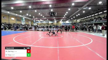 120 lbs Round Of 32 - Miles Darling, Essex Tech/Masco Co-Op vs Reese Titus, Canton