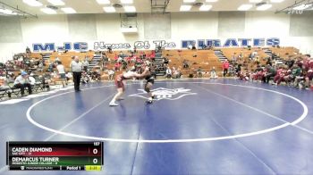 157 lbs Semis & 3rd Wb (16 Team) - Caden Diamond, Sac City vs Demarcus Turner, Modesto Junior College