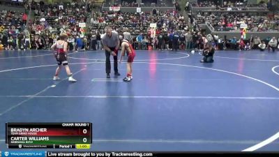 75 lbs Champ. Round 1 - Bradyn Archer, TEAM GRIND HOUSE vs Carter Williams, Nebraska Boyz