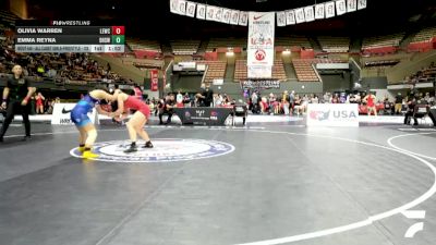 Cons. Round 2 - Olivia Warren, Livermore Elite Wrestling Club vs Emma Reyna, Downey High School Wrestling