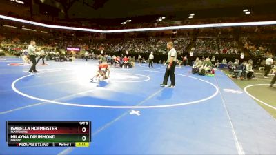 100 Class 1 lbs Champ. Round 1 - Milayna Drummond, DeSoto vs Isabella Hofmeister, Plattsburg