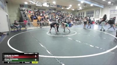 132 lbs Semifinal - Syruss Flores, Paloma Valley vs Ryan Iwohara, Aliso Niguel