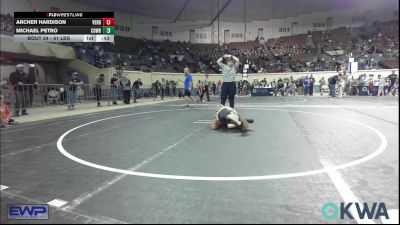 61 lbs Consi Of 8 #1 - Archer Hardison, Verdigris Youth Wrestling vs Michael Petro, Cowboy Wrestling Club