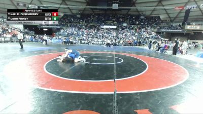 Boys 4A 120 lbs Cons. Round 1 - Deon Finney, Bothell vs Kallel Dusenberry, Glacier Peak