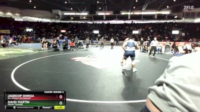 285 lbs Champ. Round 2 - Jagroop Dhinsa, W.J. Mouat Secondary vs David Martin, Mount Rainier