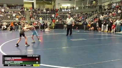 45 lbs Champ. Round 1 - Cohen Pedersen, Clarinda Elite vs Beckett Wiederin, Ankeny Wrestling Club