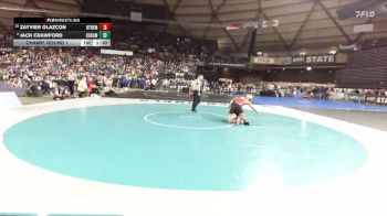 Boys 2A 165 lbs Champ. Round 1 - Zayvier Olazcon, Othello vs Jack Crawford, Cedarcrest