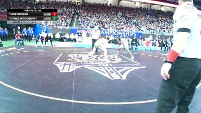 D1-113 lbs 1st Place Match - Cyrus Woodberry, Detroit Cass Tech vs Jase Sensor, Hartland