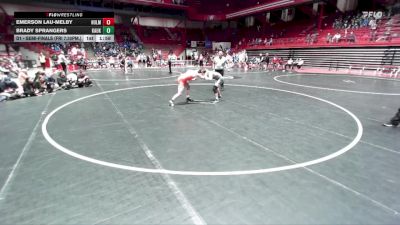175 lbs D1 - Semi-finals (fri 7:30pm.) - Brady Sprangers, Kaukauna vs Emerson Lau-Melby, Holmen