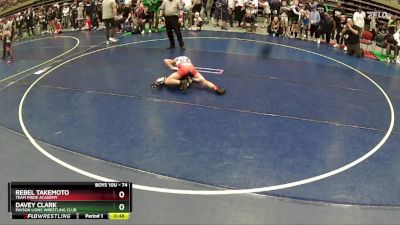 74 lbs Cons. Round 3 - Rebel Takemoto, Team Pride Academy vs Davey Clark, Payson Lions Wrestling Club