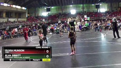 56-58 lbs Cons. Round 1 - Elva Sibbitt, Nebraska Wrestling Academy vs Olivia Munson, CWO