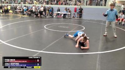 108 lbs Cons. Round 2 - Cole Gesford, Chugach Eagles Wrestling Club vs Tyge Beck, Valdez Youth Wrestling Club Inc.