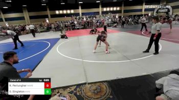 113 lbs Consi Of 4 - River Perlungher, Warrior Trained vs Gage Singleton, Roseburg Mat Club