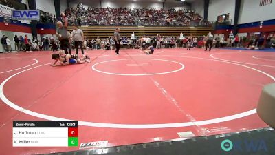 67 lbs Semifinal - Jaxon Huffman, Team Tulsa Wrestling Club vs Kyler Miller, Glenpool Warriors