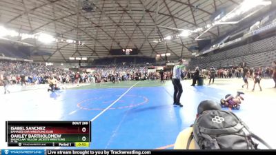 68 lbs Semifinal - Isabel Sanchez, Damaged Ear Wrestling Club vs Oakley Bartholomew, Enumclaw Yellow Jackets Wrestling Club